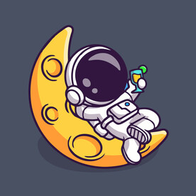 有趣宇航员卡通儿童插画