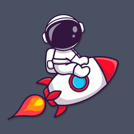 有趣宇航员卡通儿童插画