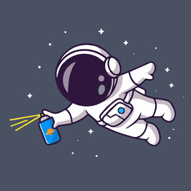 有趣宇航员卡通儿童插画
