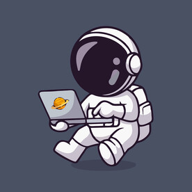 有趣宇航员卡通儿童插画