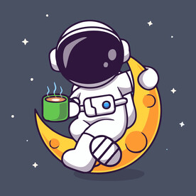 有趣宇航员卡通儿童插画