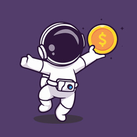 有趣宇航员卡通儿童插画