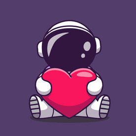 有趣宇航员卡通儿童插画