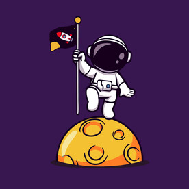 有趣宇航员卡通儿童插画