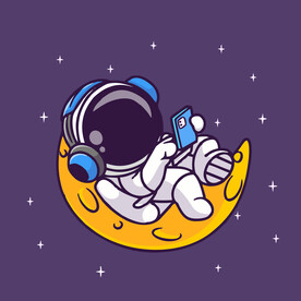 有趣宇航员卡通儿童插画