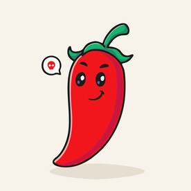 有趣辣椒卡通绘画儿童插画