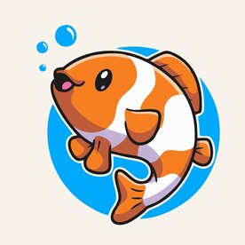 有趣小丑鱼卡通绘画儿童插画