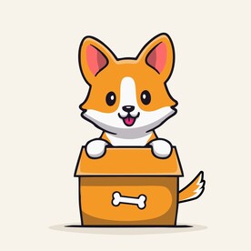 可爱狗狗矢量卡通插画