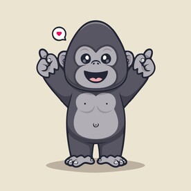 可爱小猴子矢量卡通插画