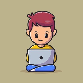 可爱办公小哥哥矢量卡通插画