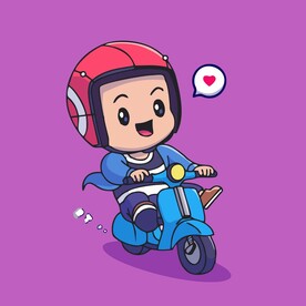 可爱外卖小哥哥矢量卡通插画