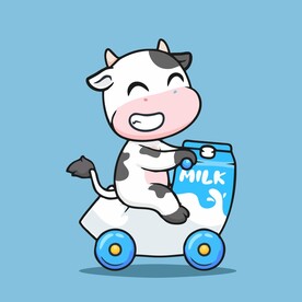 可爱奶牛矢量卡通插画