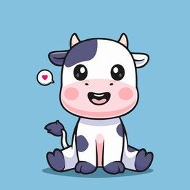可爱奶牛矢量卡通插画