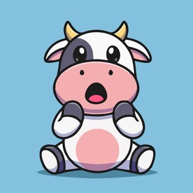 可爱奶牛矢量卡通插画