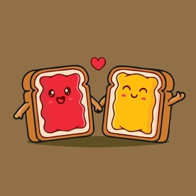 有趣面包片卡通绘画儿童插画