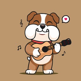 可爱狗狗矢量卡通插画