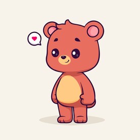 可爱小熊消犬矢量卡通插画