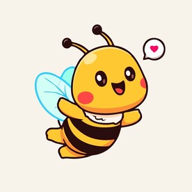 有趣小蜜蜂卡通绘画儿童插画