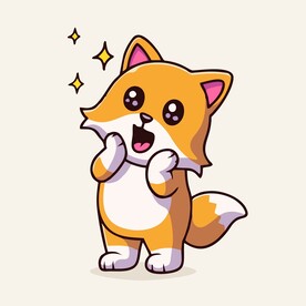 可爱秋田犬矢量卡通画儿童插画