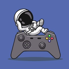 可爱宇航员矢量卡通插画