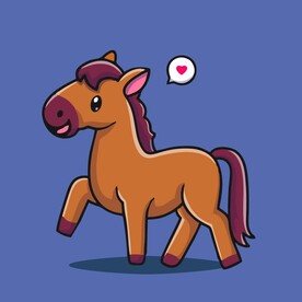 可爱小马矢量卡通插画