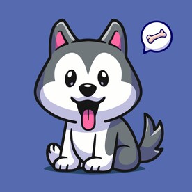 可爱狗狗矢量卡通插画