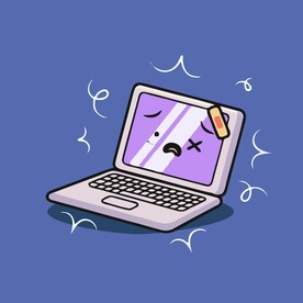 有趣电脑笔记本卡通绘画儿童插画