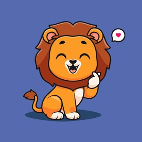 可爱狮子矢量卡通插画