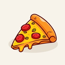 可爱披萨矢量卡通插画