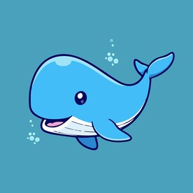可爱鲸鱼矢量卡通插画