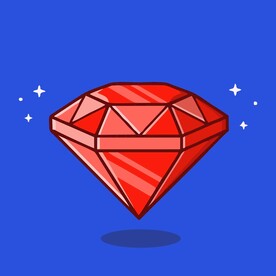 可爱红宝石矢量卡通插画