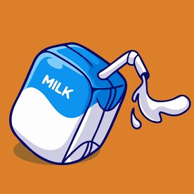 可爱牛奶矢量卡通插画