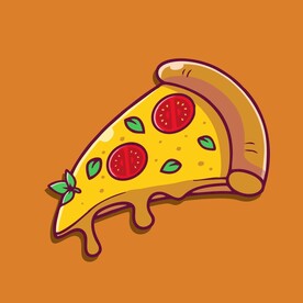 可爱披萨饼矢量卡通插画