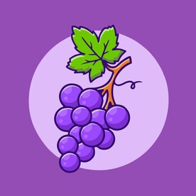 可爱紫葡萄矢量卡通插画