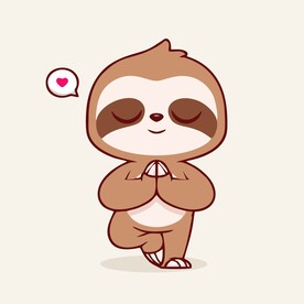 可爱树懒矢量卡通画儿童插画