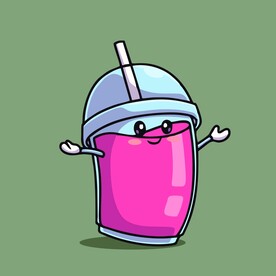 可爱果汁超人矢量卡通插画