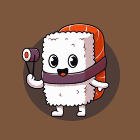 可爱寿司饭团矢量卡通插画