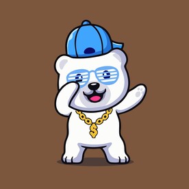 可爱北极熊矢量卡通插画