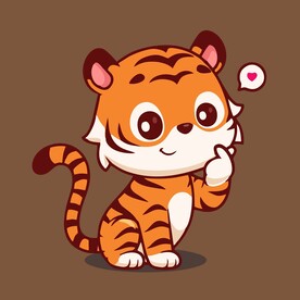 可爱小老虎矢量卡通插画