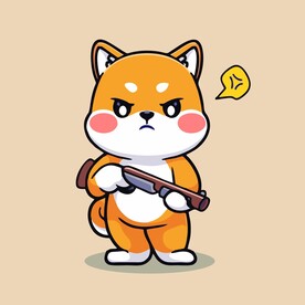 可爱秋田犬矢量卡通插画