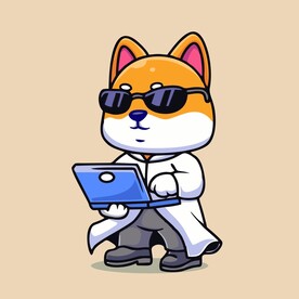 可爱秋田犬矢量卡通插画