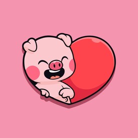 可爱小猪矢量卡通插画