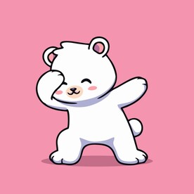 可爱北极熊矢量卡通插画