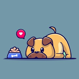 可爱狗矢量卡通画儿童插画