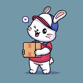 可爱小兔子矢量卡通插画