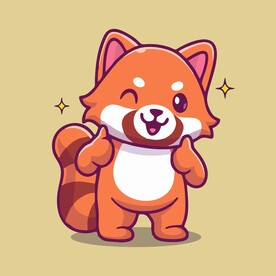 可爱小浣熊矢量卡通插画