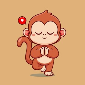 可爱小猴矢量卡通插画