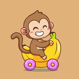 可爱小猴矢量卡通插画