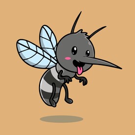 可爱蚊子矢量卡通画儿童插画