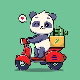 可爱熊猫矢量卡通插画